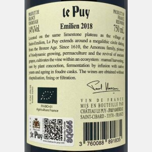 Emilien Rouge Francs Côtes de Bordeaux AOC 2018 Bio...