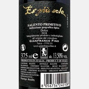 Primitivo Salento Dolce Es Più Sole IGT 2018 Half 0,375L - Gianfranco Fino