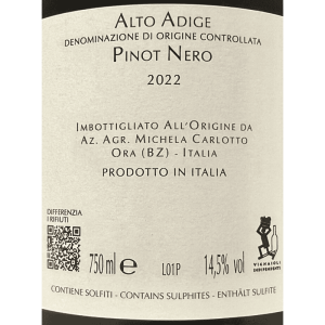 Pinot Nero Filari Di Mazzon Alto Adige DOC 2022 - Carlotto Ferruccio